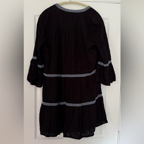 Tommy Bahama Jacquard Tiered Dress with Tassel Trim & Bell Sleeves - Picture 8 of 8